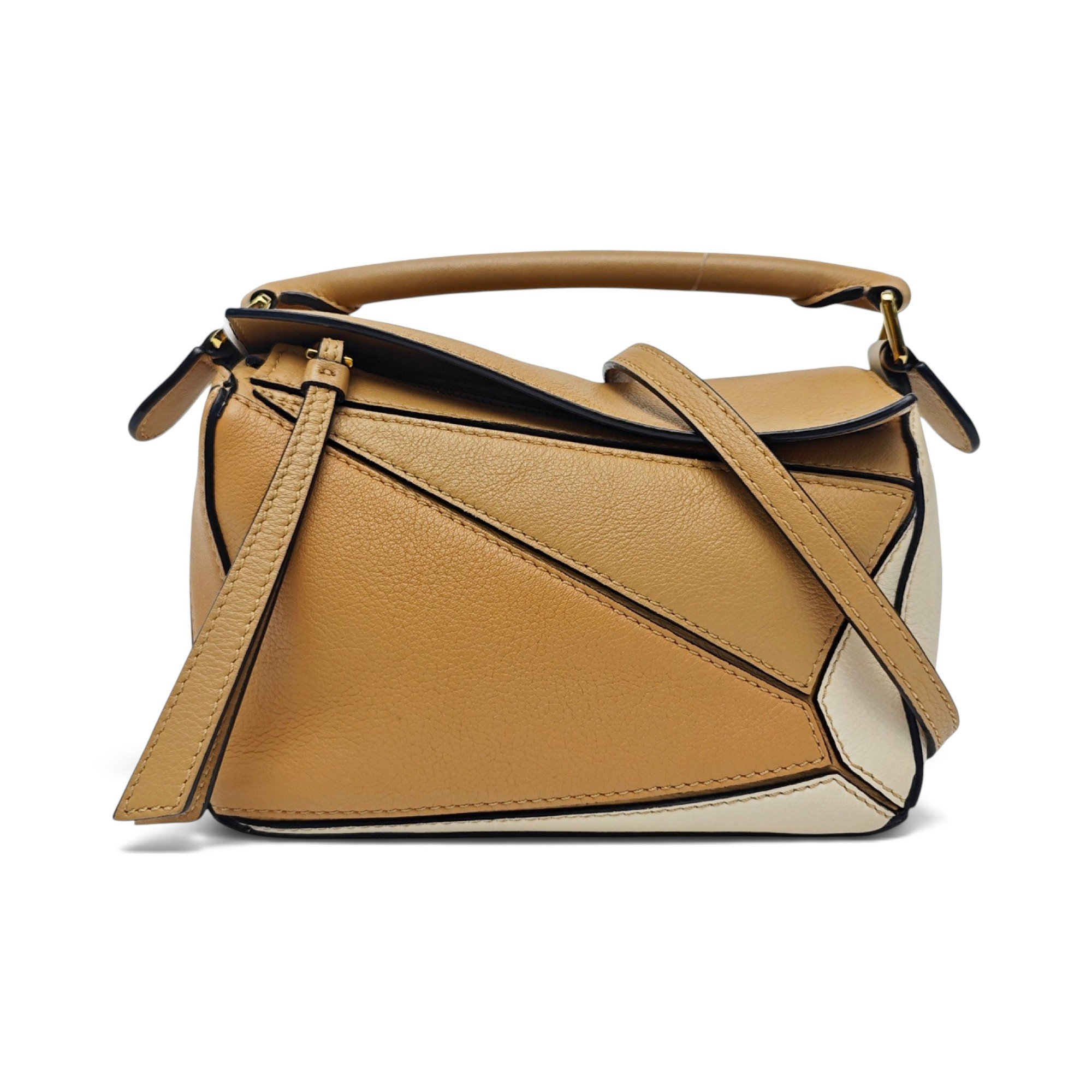 Puzzle leather handbag