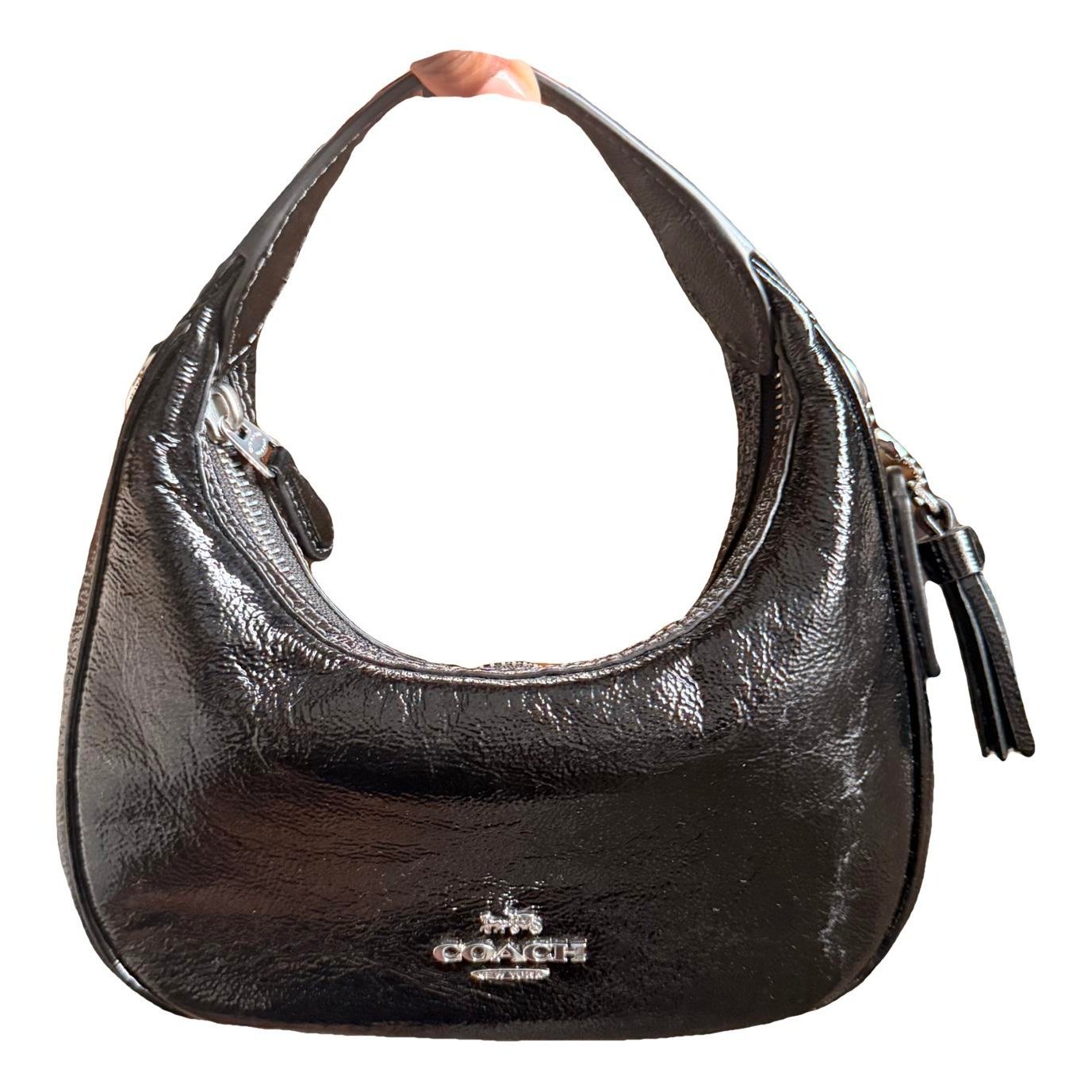 Patent leather clutch bag