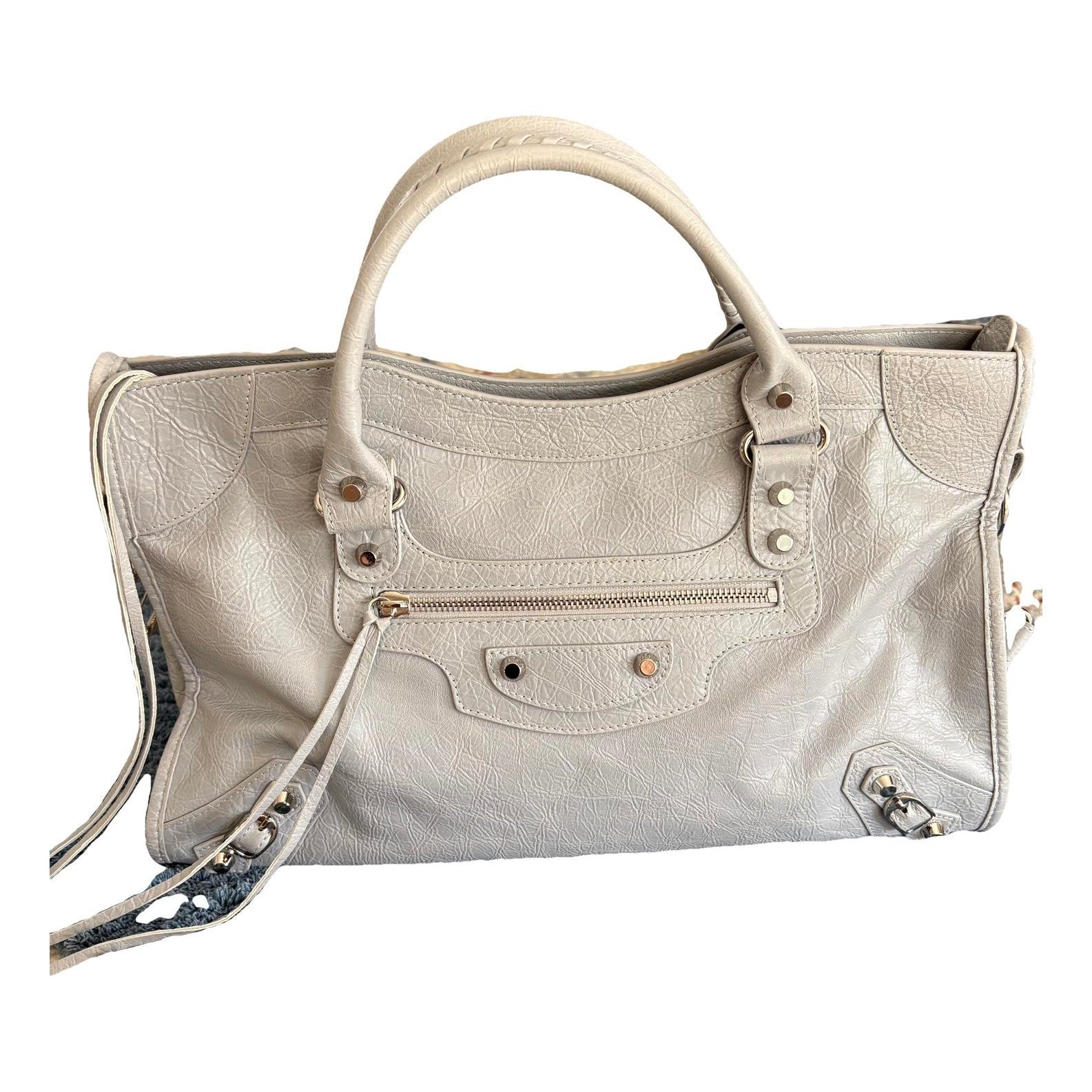 City leather handbag