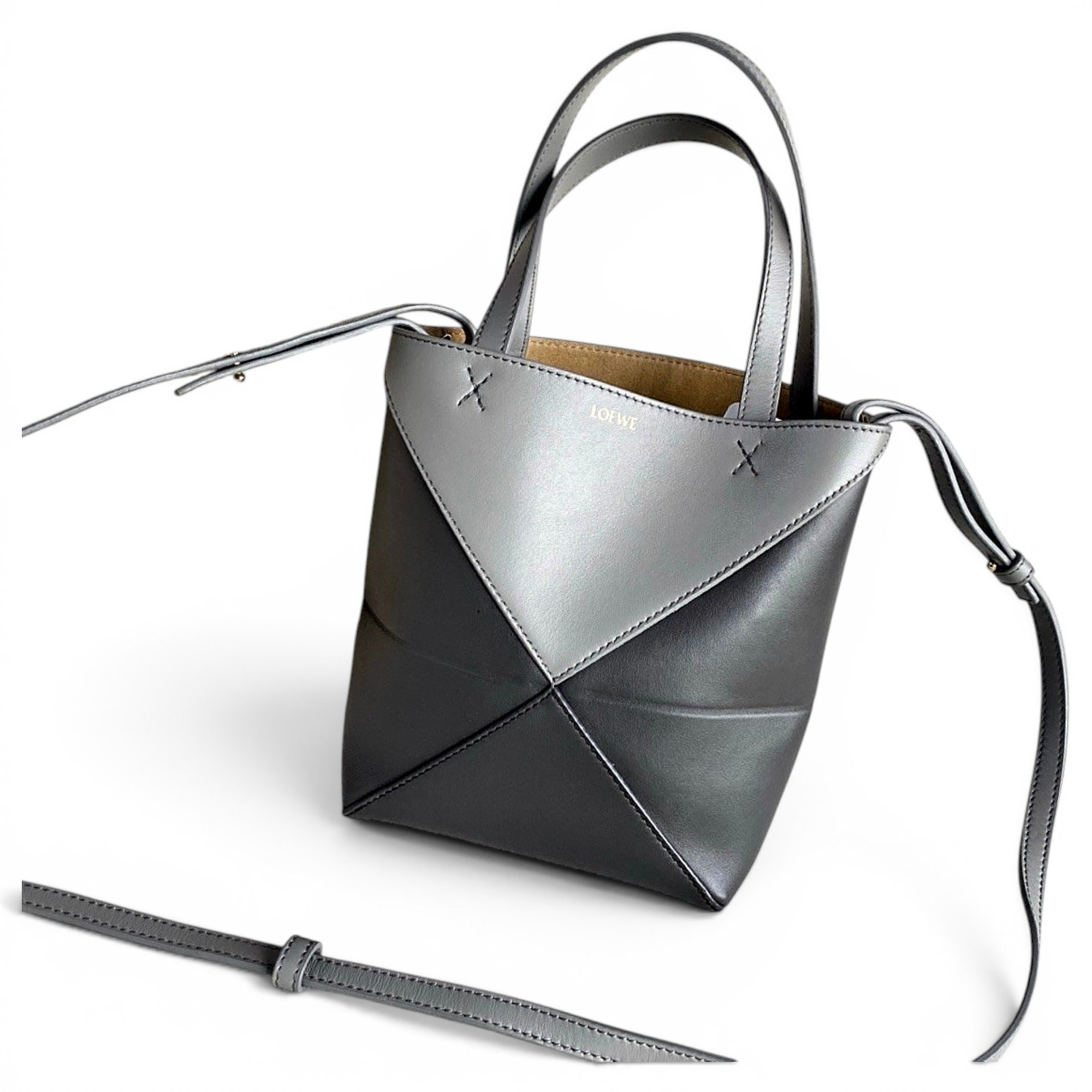 Puzzle Fold leather handbag