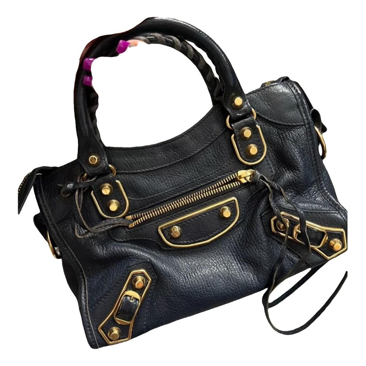 Classic Metalic leather handbag