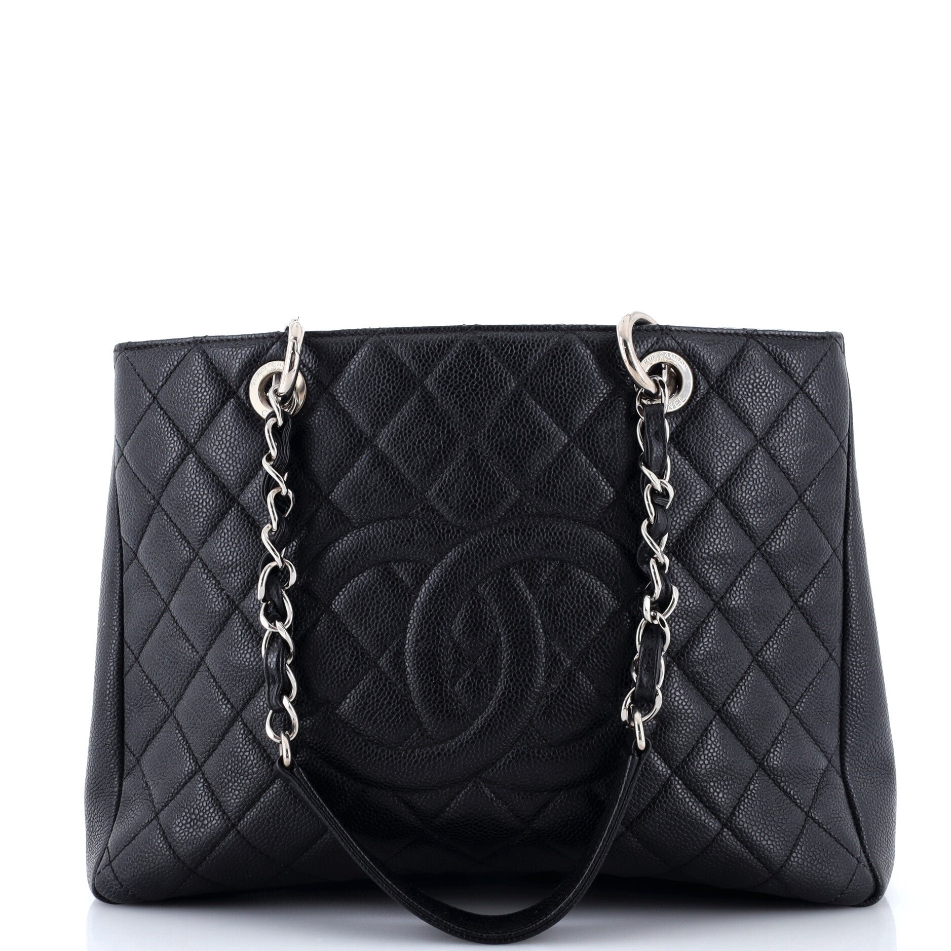 Grand Shopping Tote Quilted Caviar