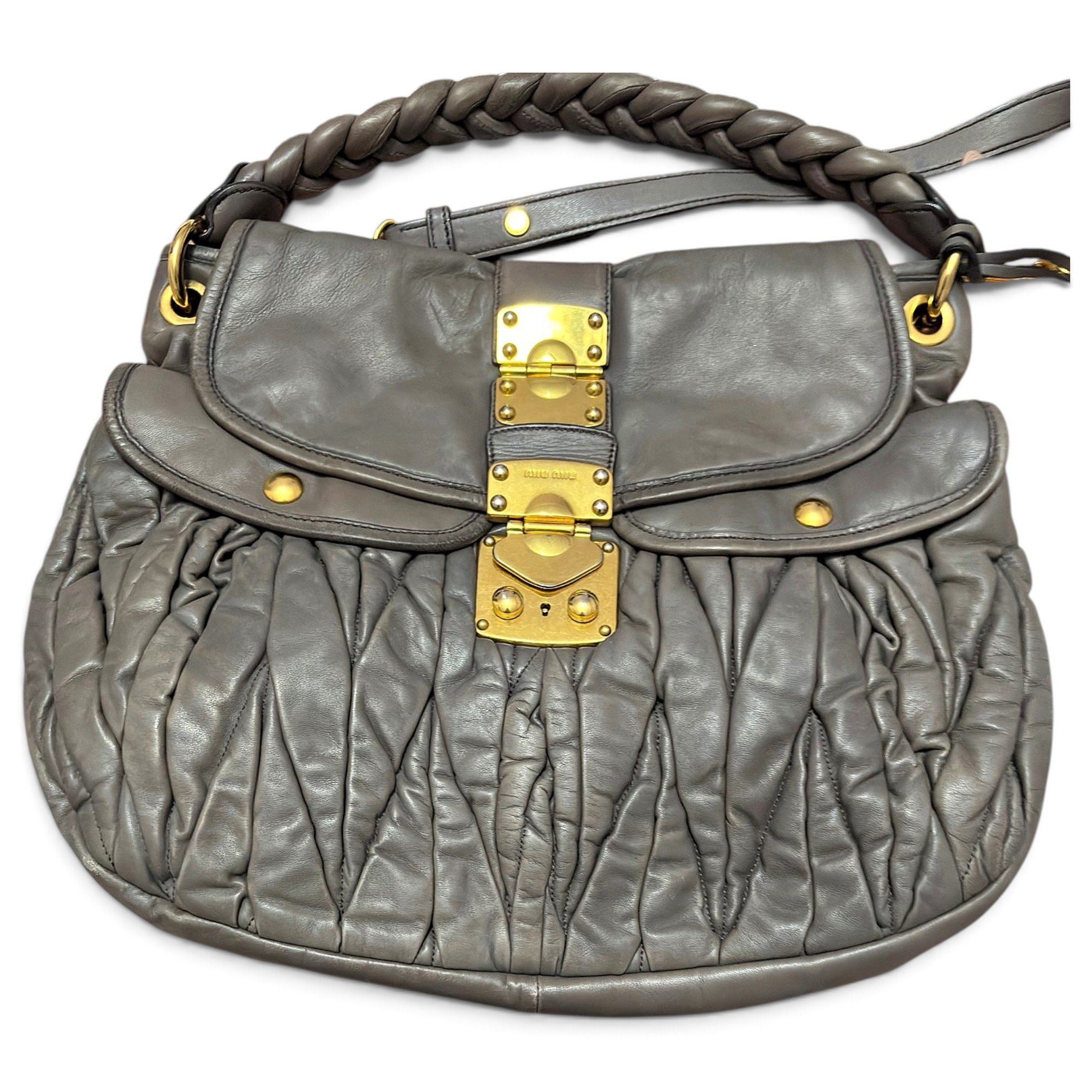 Coffer leather handbag