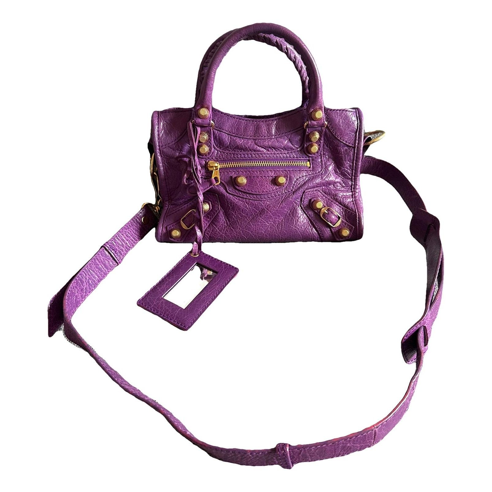 City leather handbag