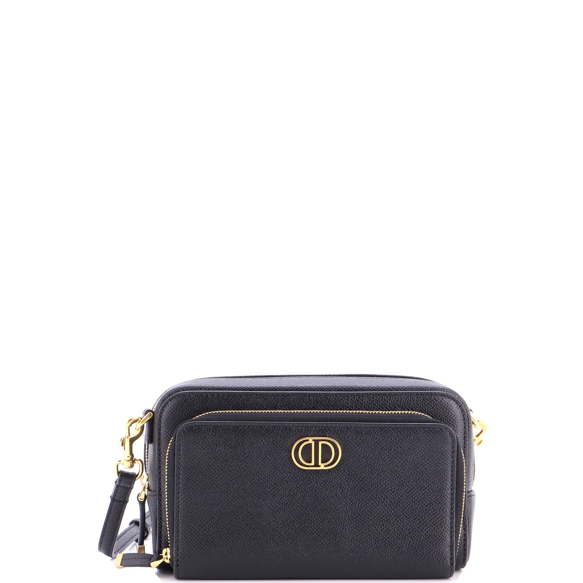 Dior Caro Double Pouch Crossbody Bag Leather
