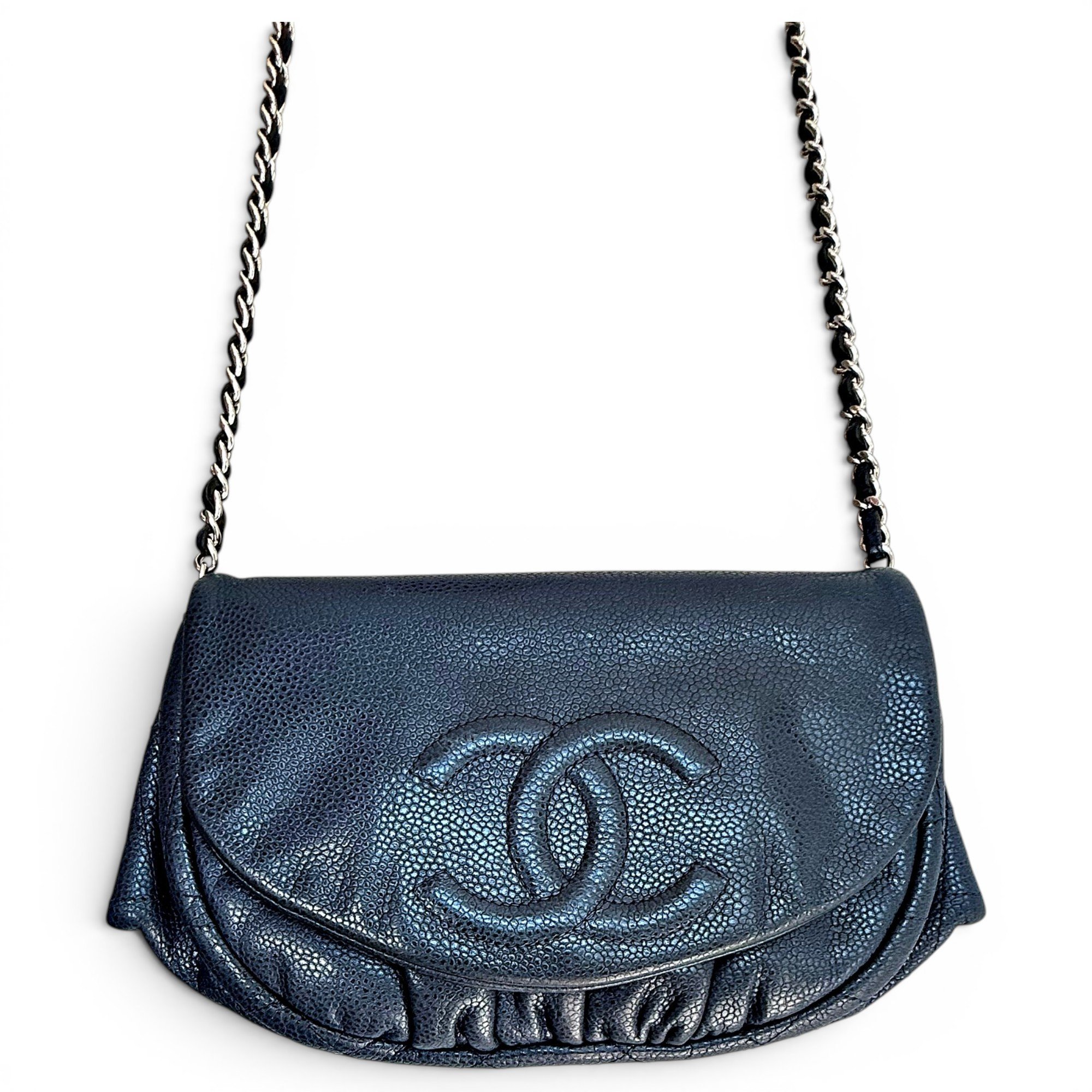 Wallet On Chain Double C leather crossbody bag