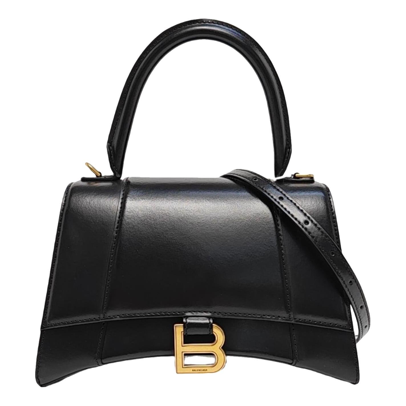 Hourglass leather handbag