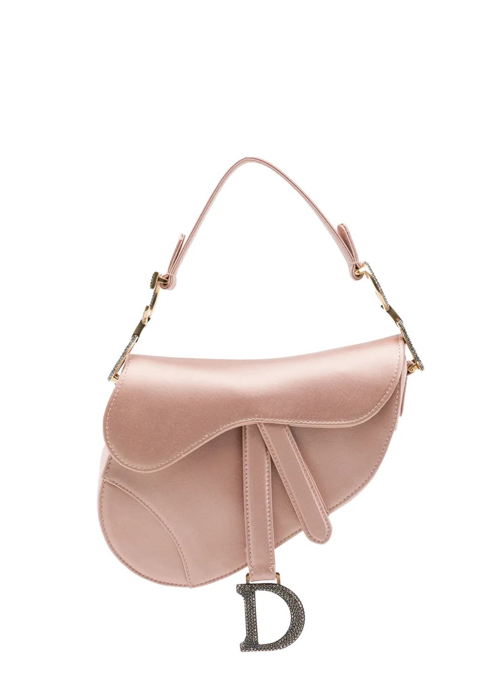 2019 Mini Satin Crystal Embellished Saddle Bag handbag