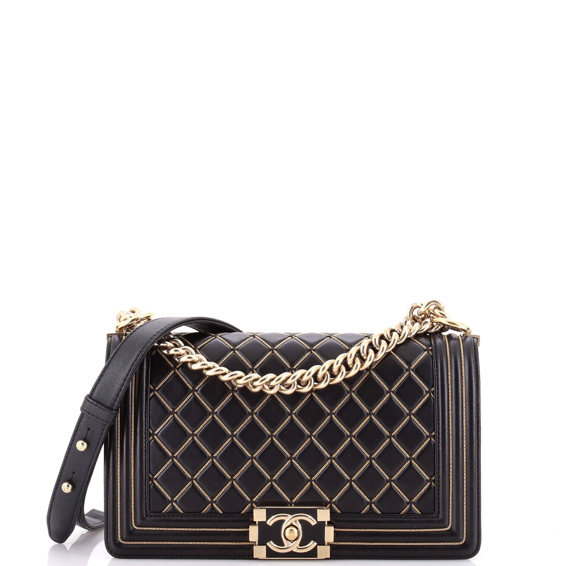 Boy Flap Bag Quilted Calfskin with Micro Chain Detail Old Medium