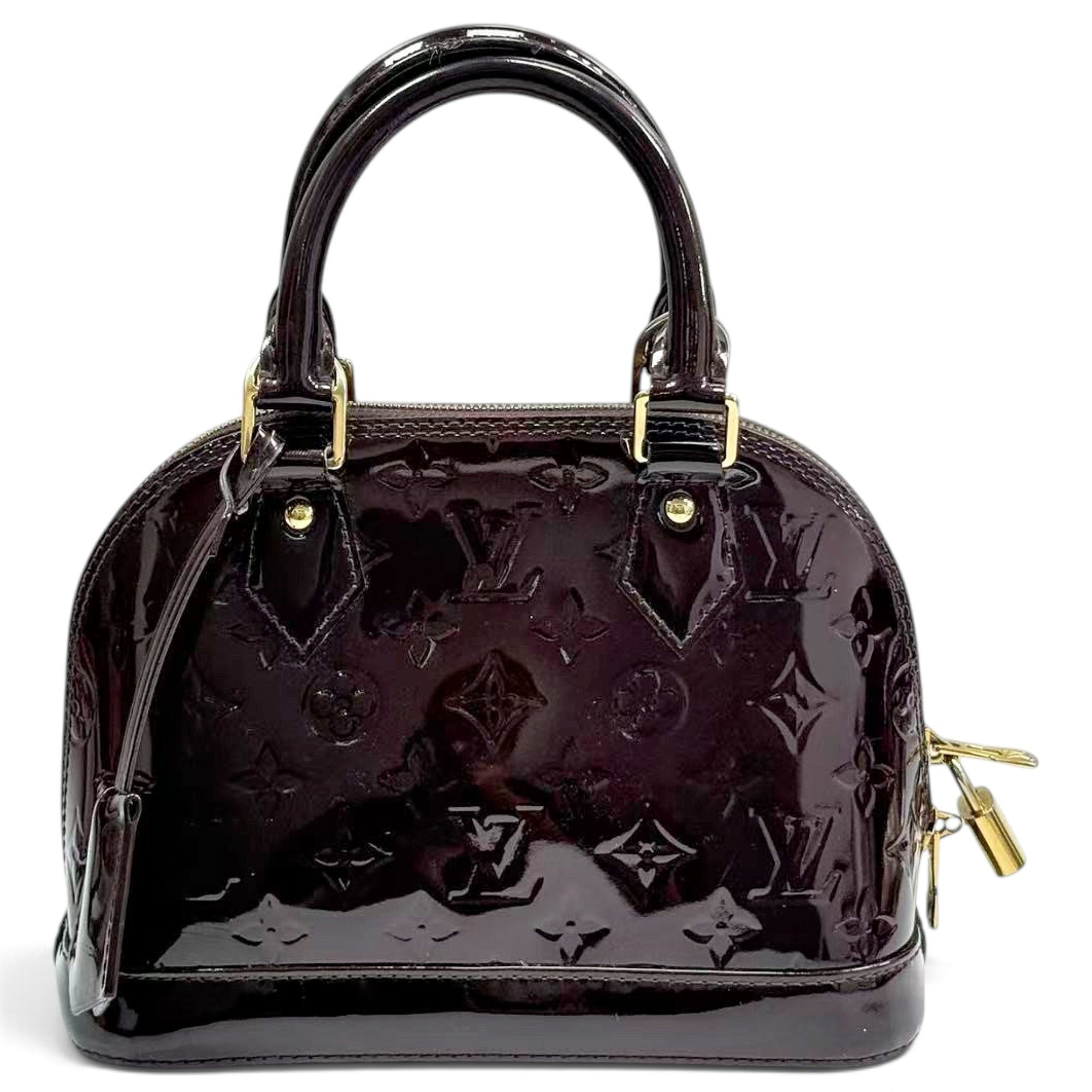 Louis Vuitton Alma BB patent leather handbag