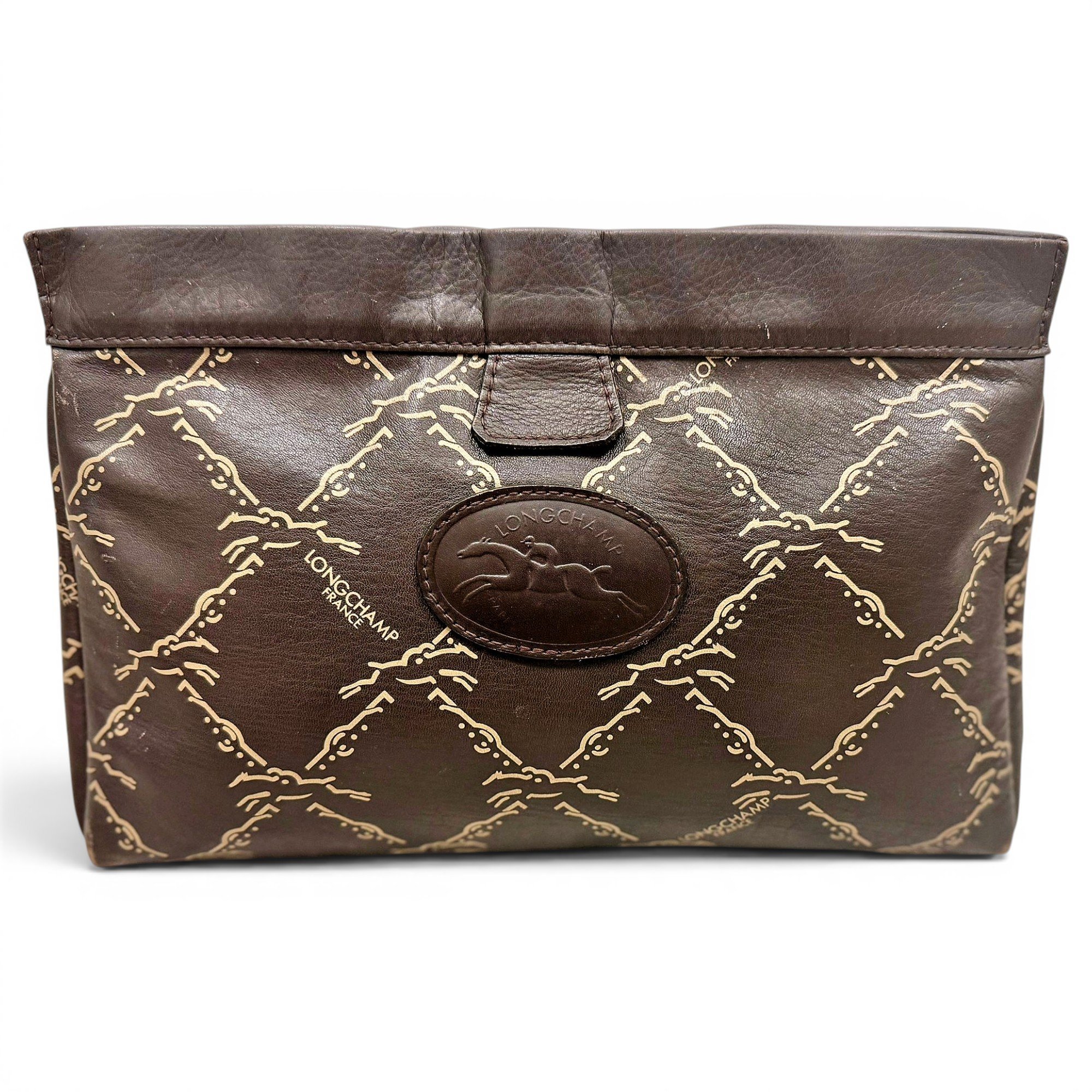 Leather clutch bag