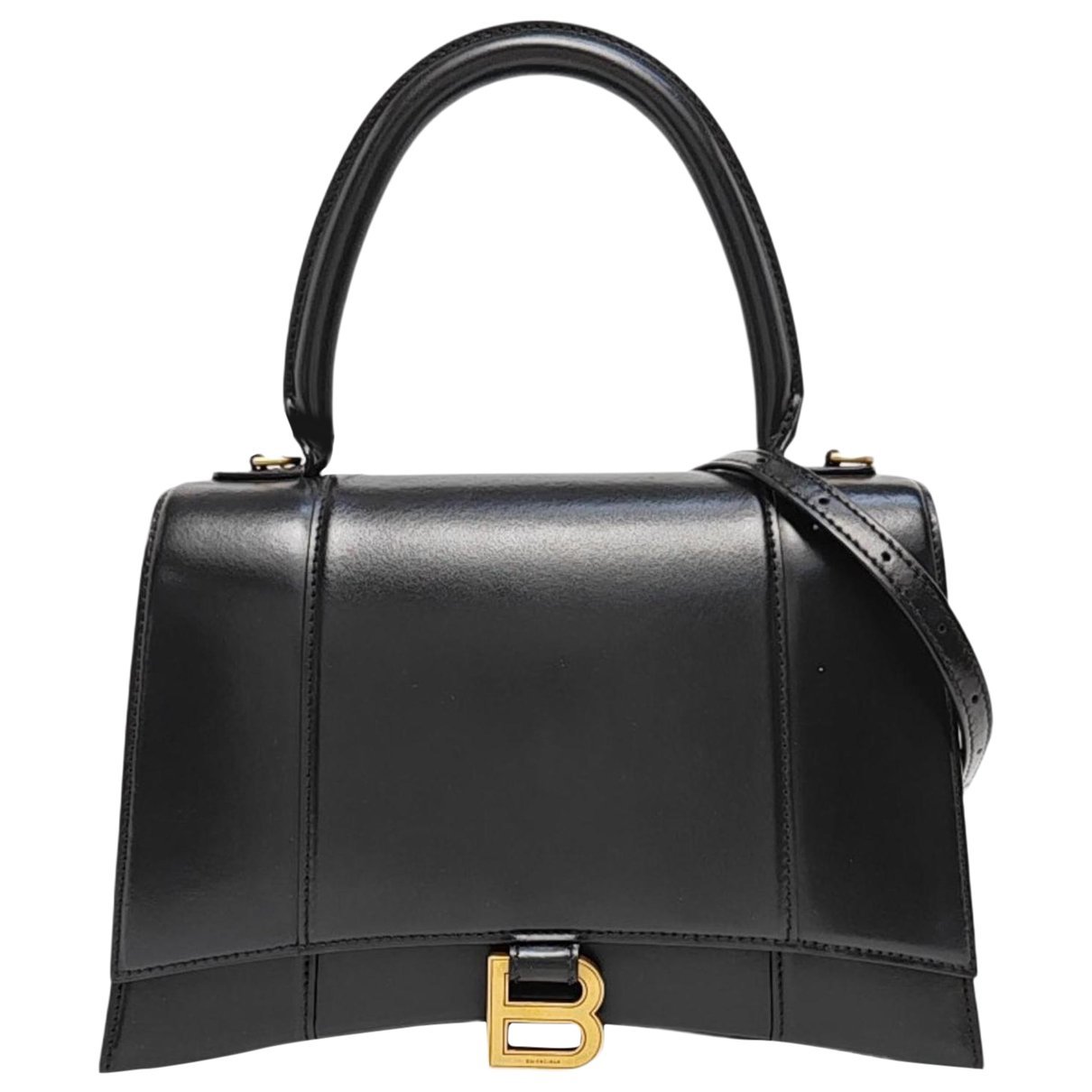 Hourglass leather handbag