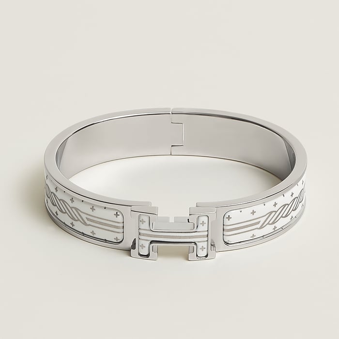 Orfèvre Blanc Platine Blanc Clic H Quadrige Au Fil Bracelet
