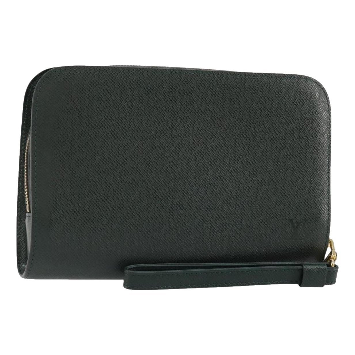 Leather clutch bag