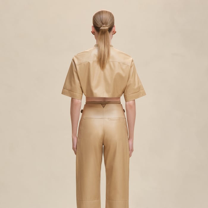 Beige Kraft Zipped Top