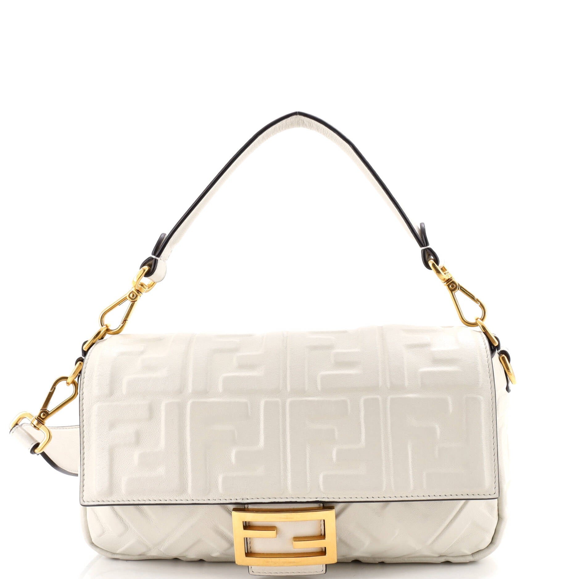 Baguette NM Bag Zucca Embossed Leather Medium
