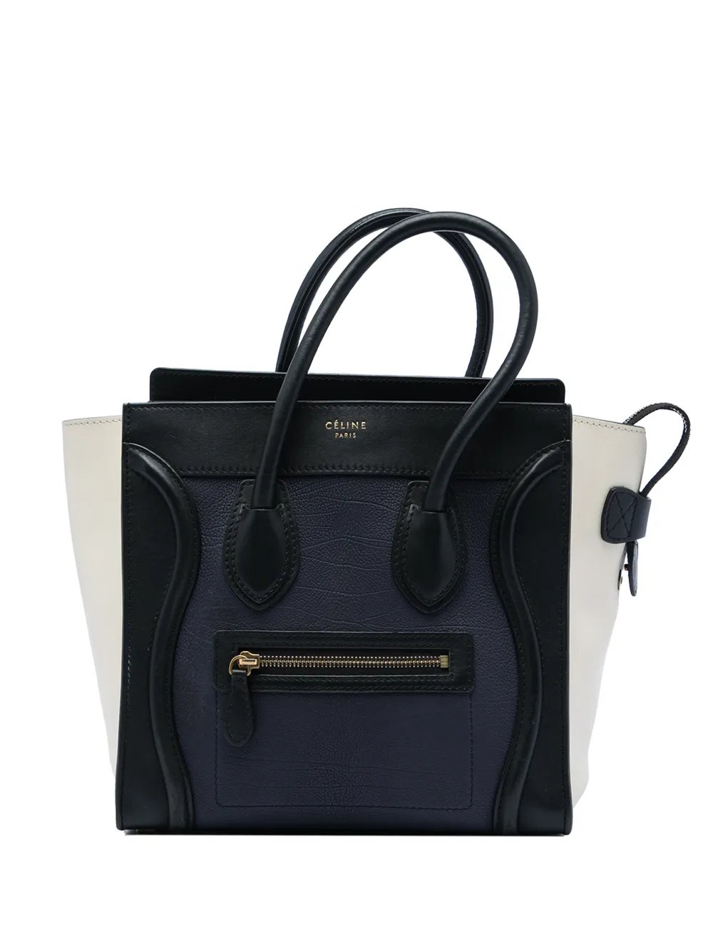 2013 Micro Tricolor Leather Luggage tote bag