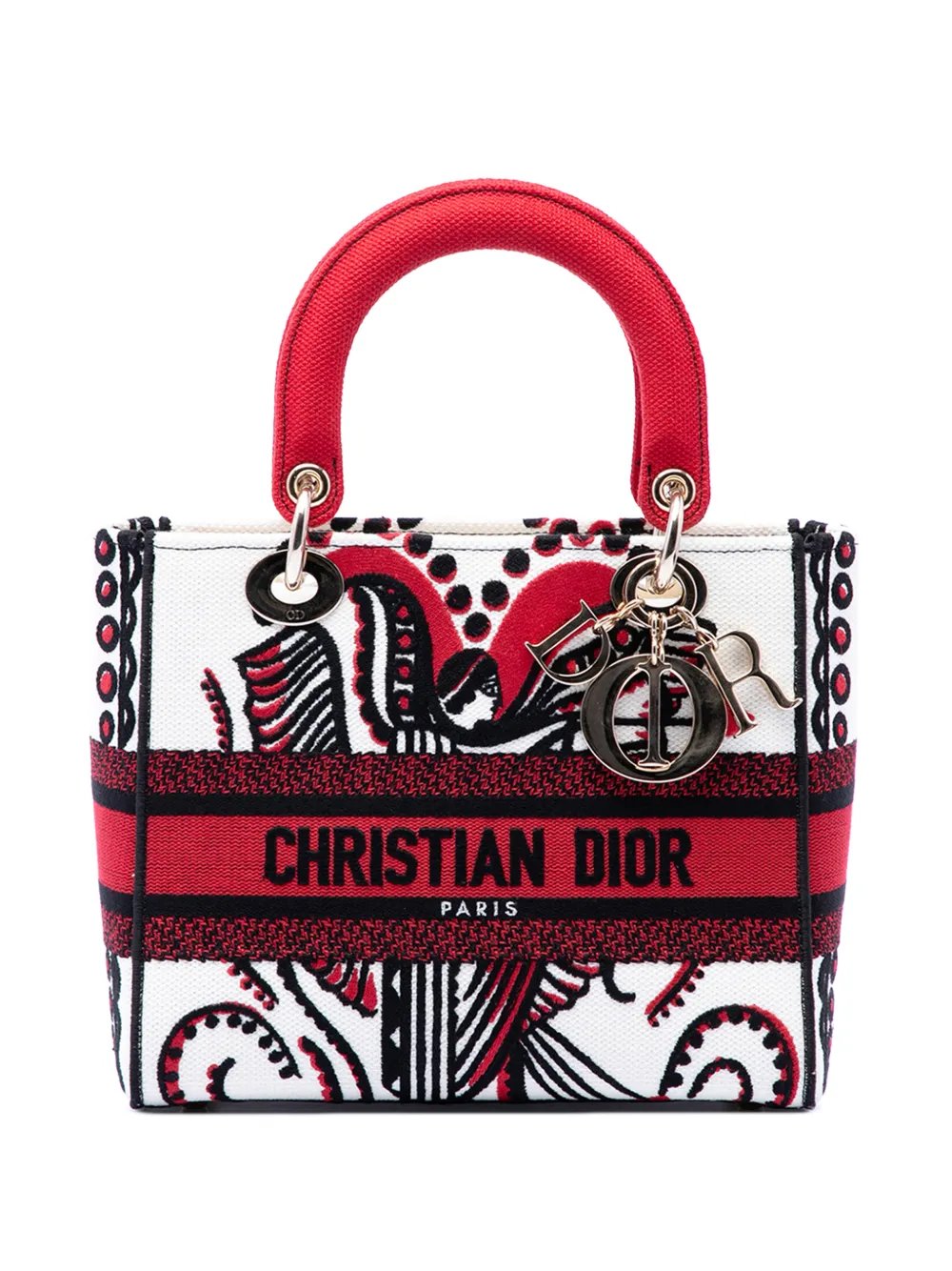 2021 Medium Embroidered Canvas Cupidon Lady D Lite satchel