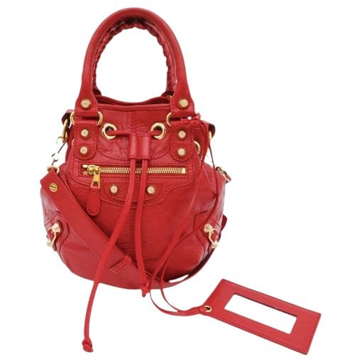 Balenciaga Pompon leather bag