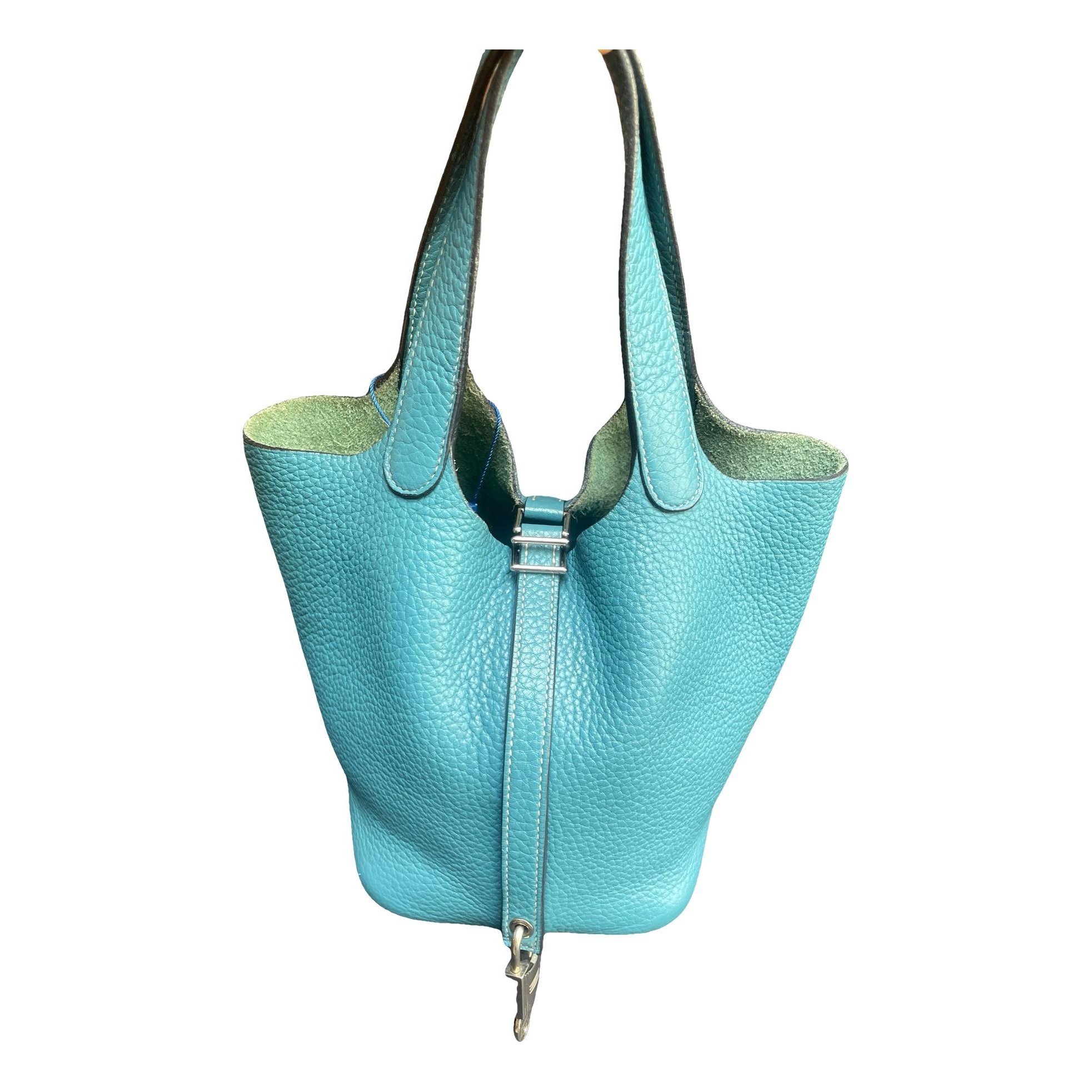 Picotin leather tote