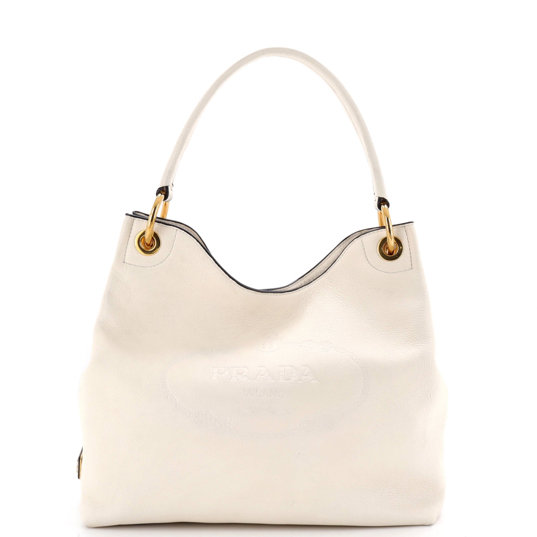 Logo Hobo Embossed Vitello Daino Medium