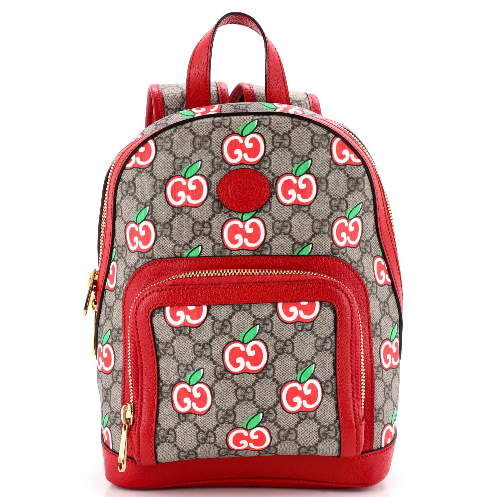 Zip Pocket Backpack Apple GG Coated Canvas Small