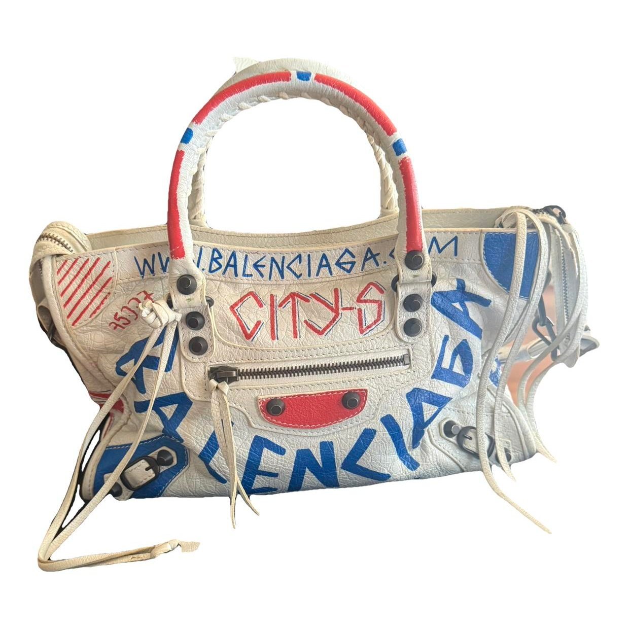 City leather handbag