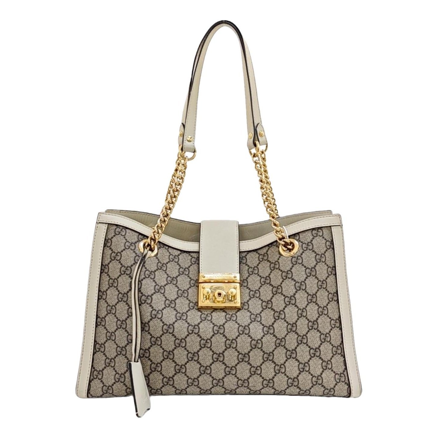 Padlock leather handbag