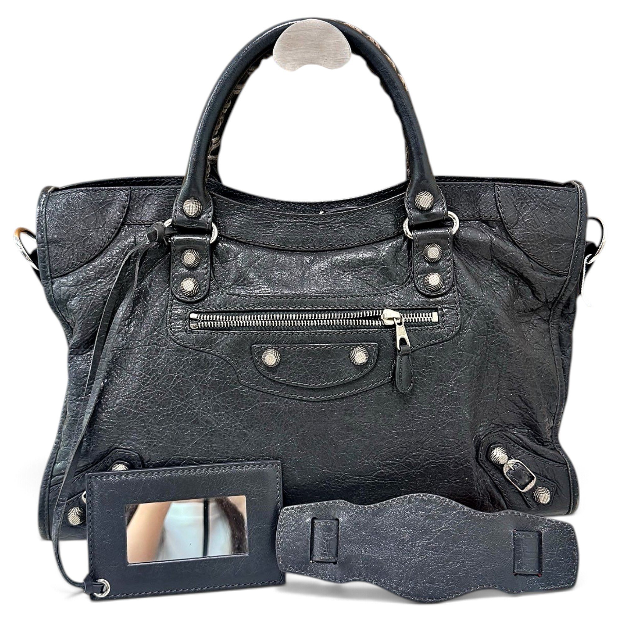 City leather handbag