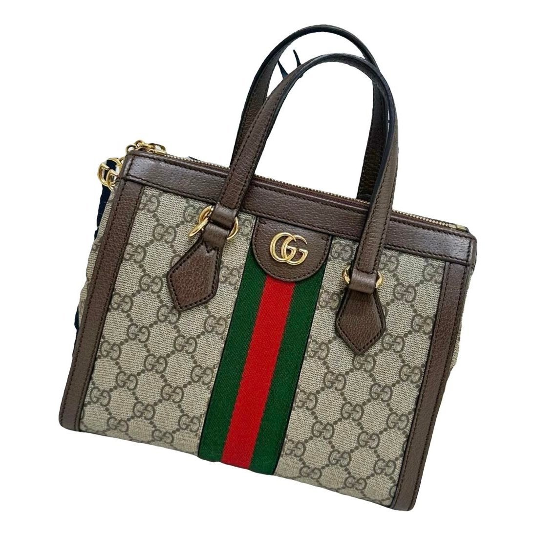 Ophidia Top Handle leather handbag