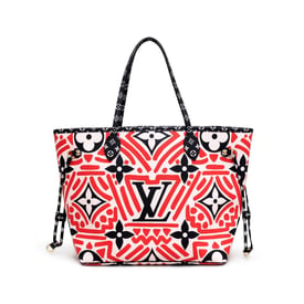 Louis Vuitton Red, Black, and White Giant Monogram Crafty Coated Canvas Neverfull MM Gold Hardware, 2020