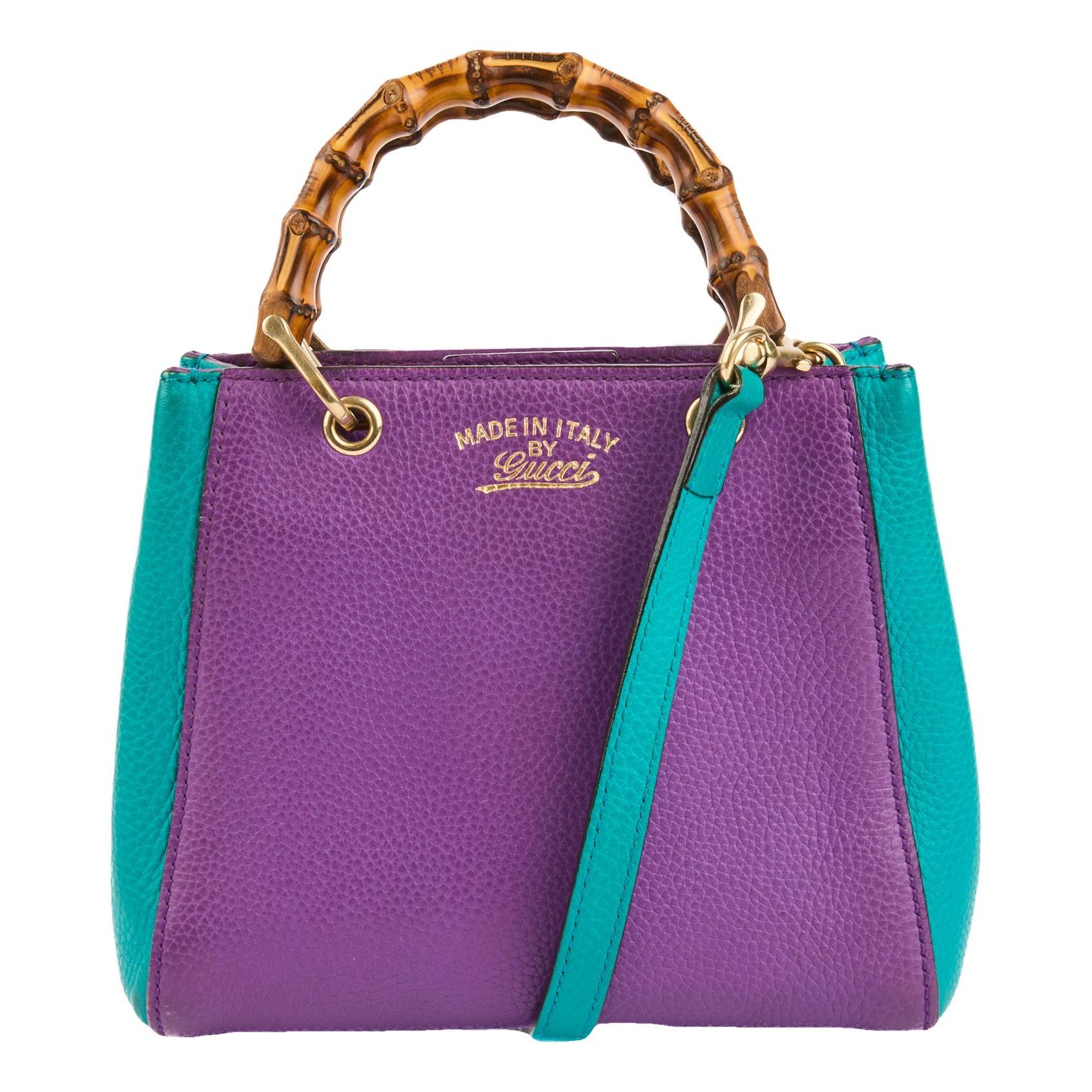 Bamboo leather crossbody bag