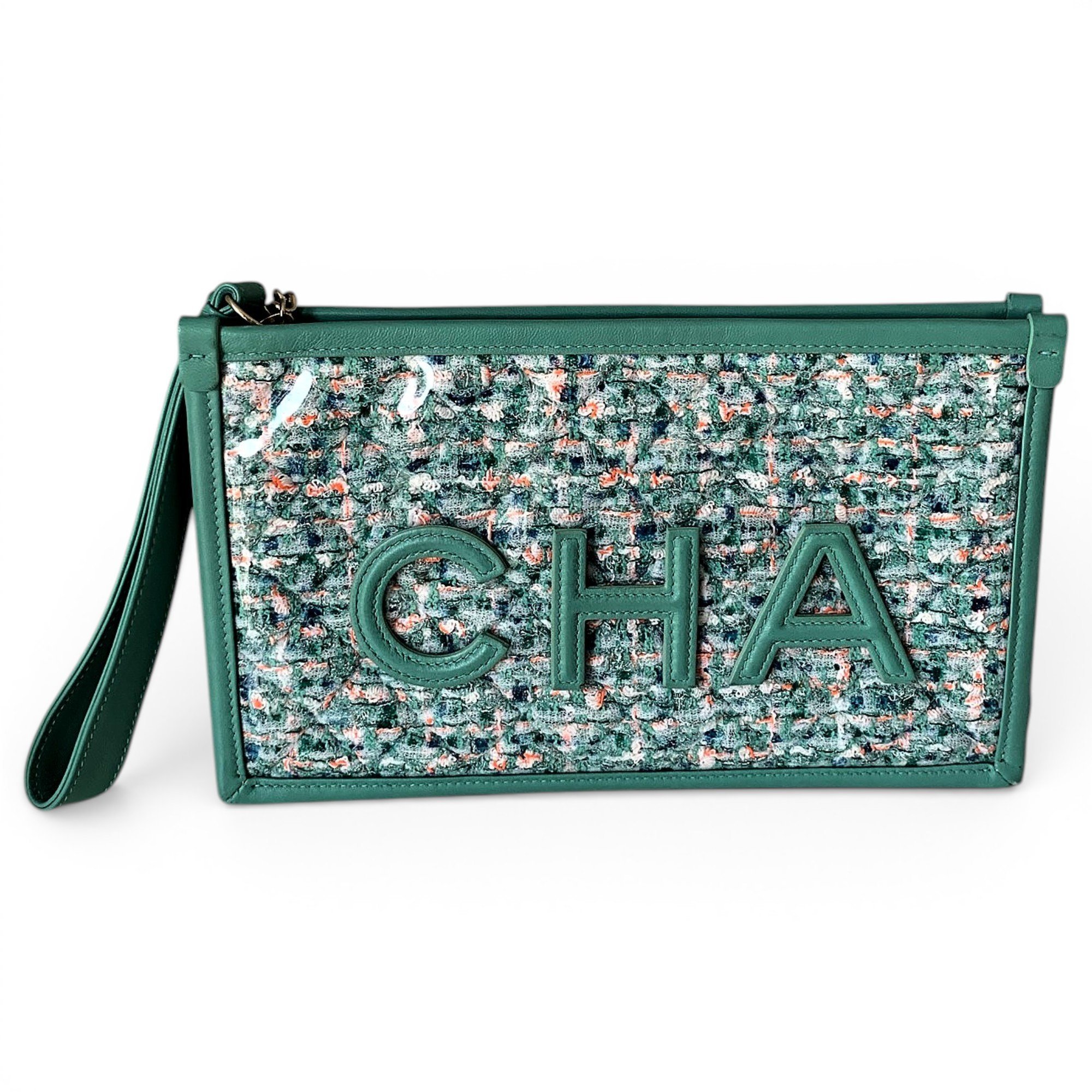 Leather clutch bag