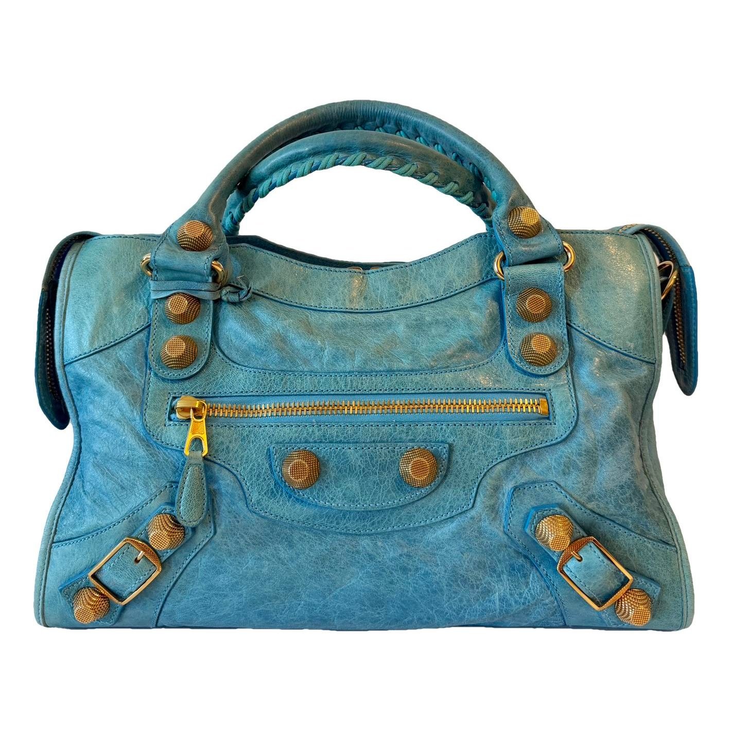 City leather handbag