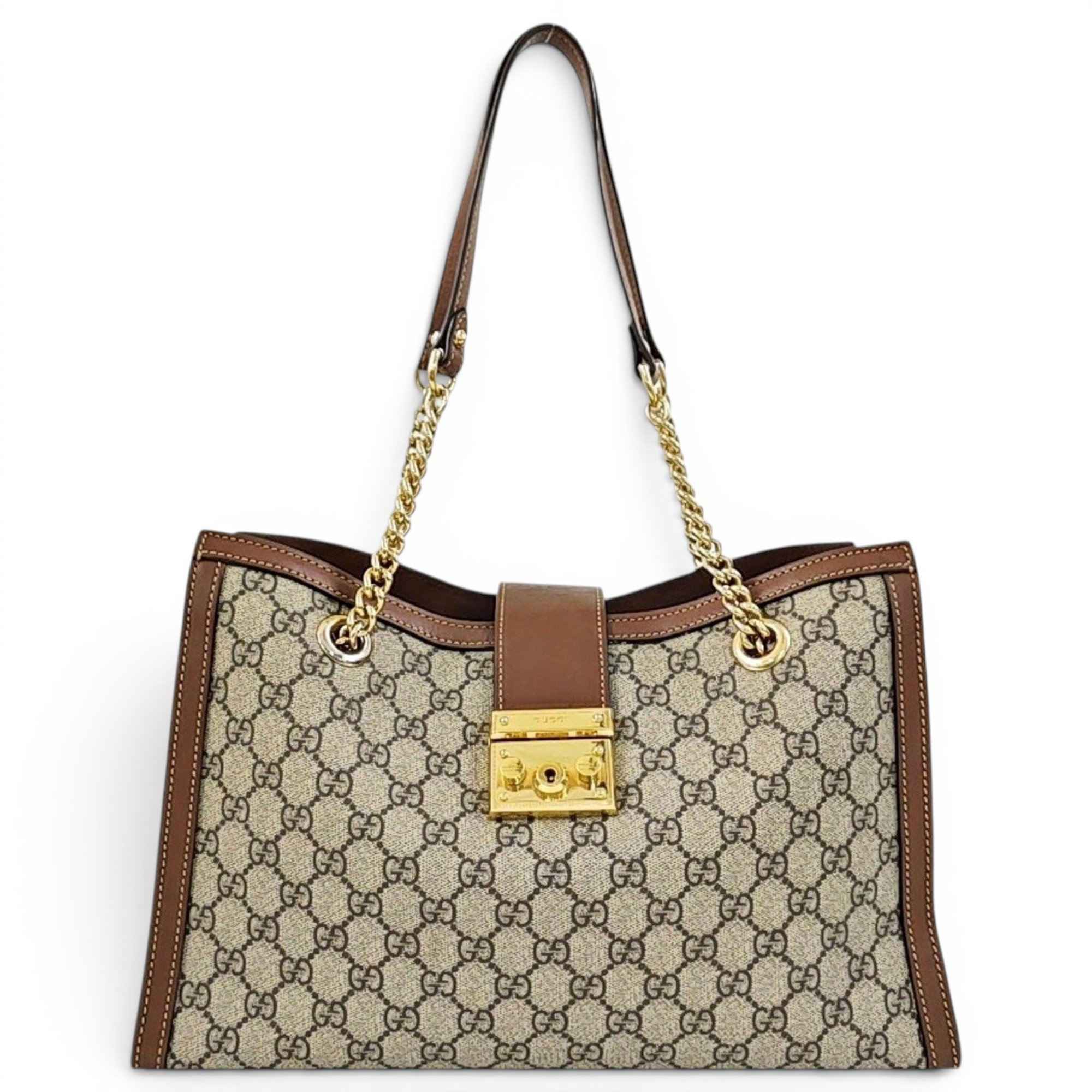 Padlock leather handbag