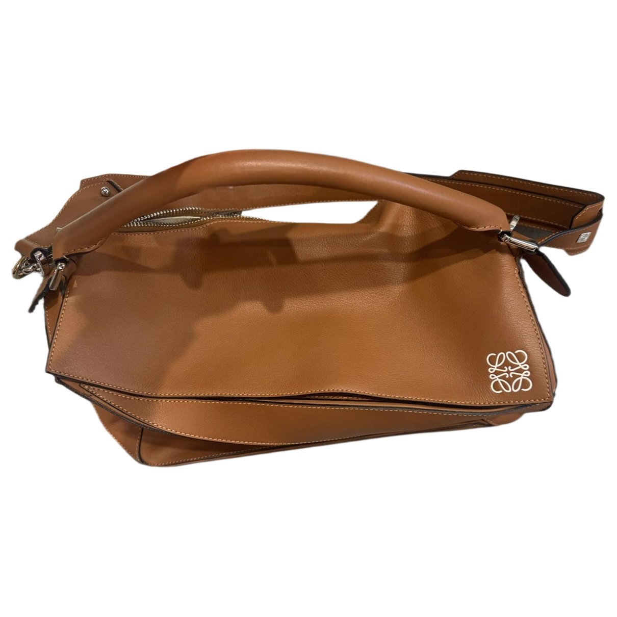 Puzzle leather handbag