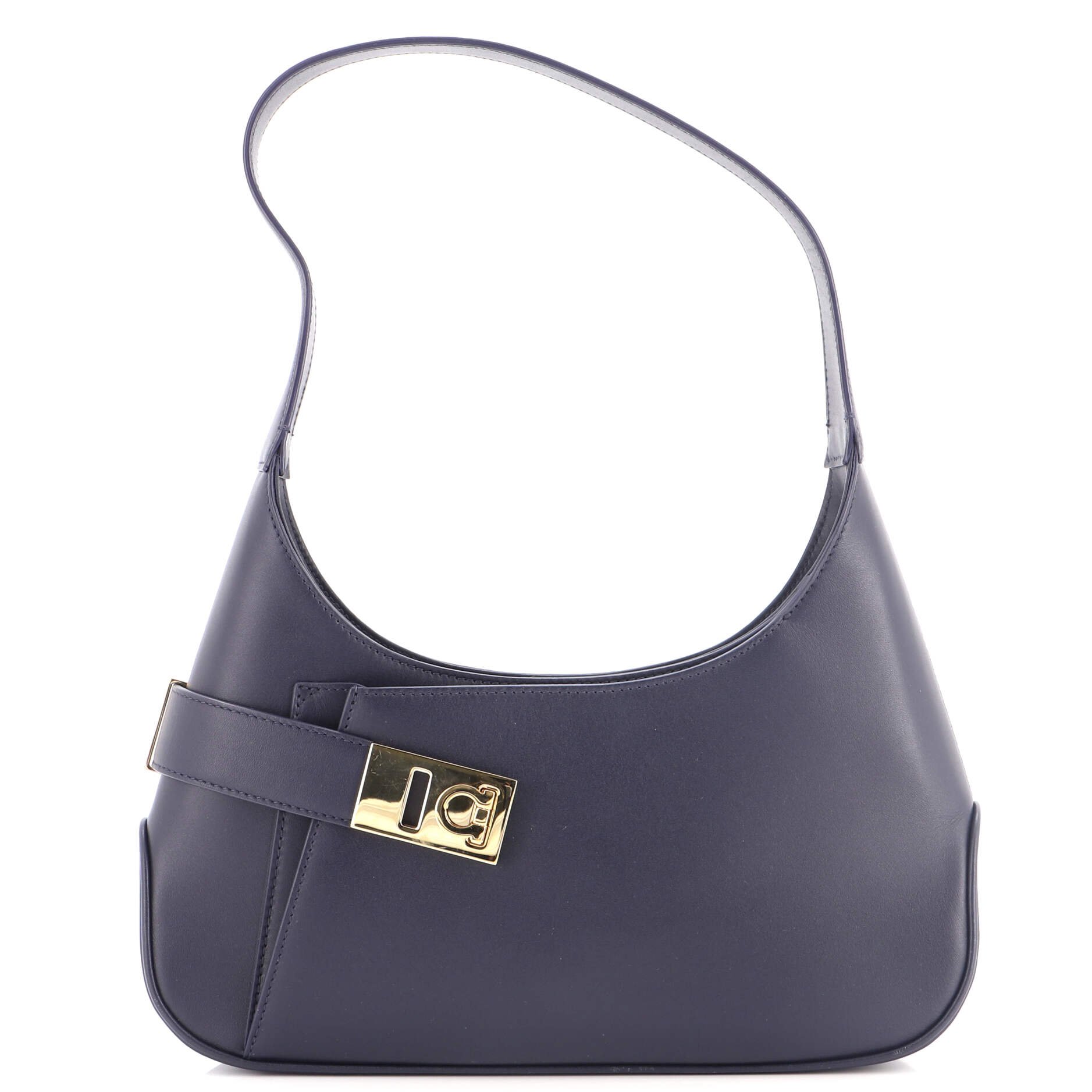 Gancini Side Lock Hobo Leather Medium
