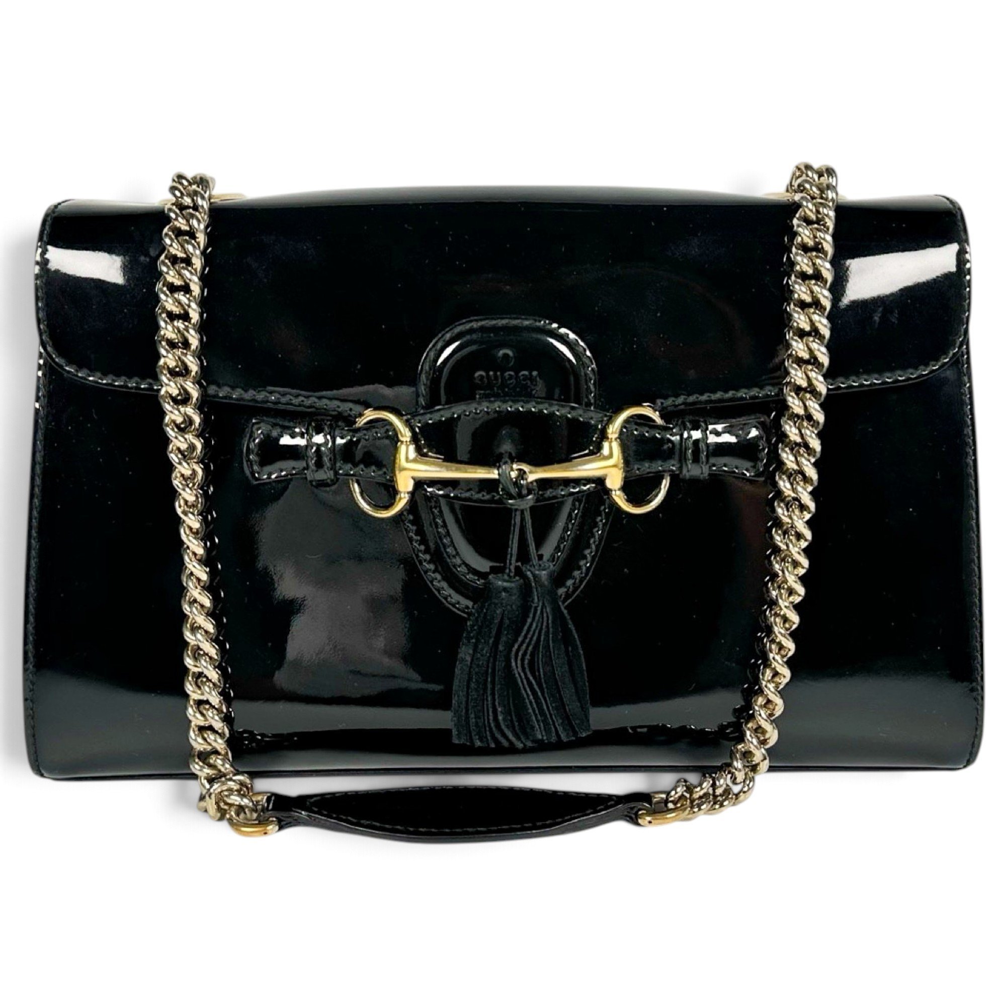 Horsebit 1955 patent leather handbag