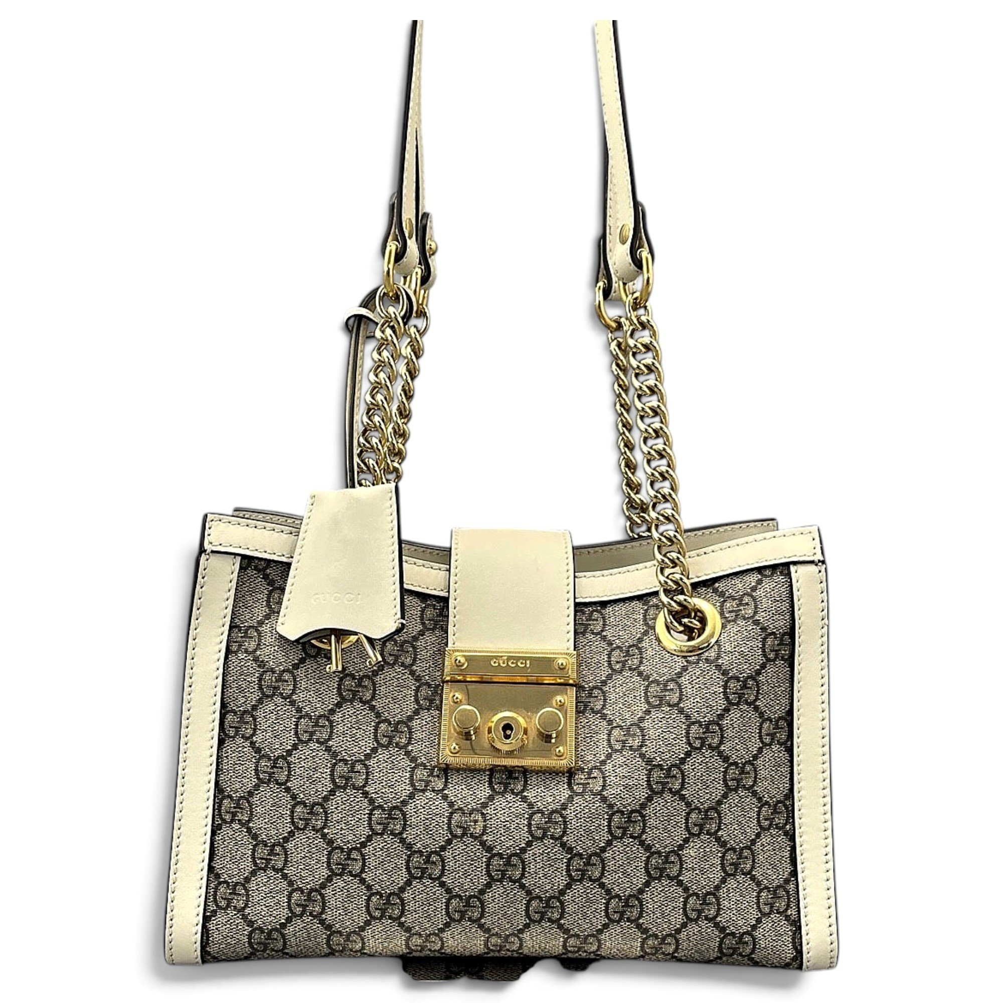 Padlock leather handbag