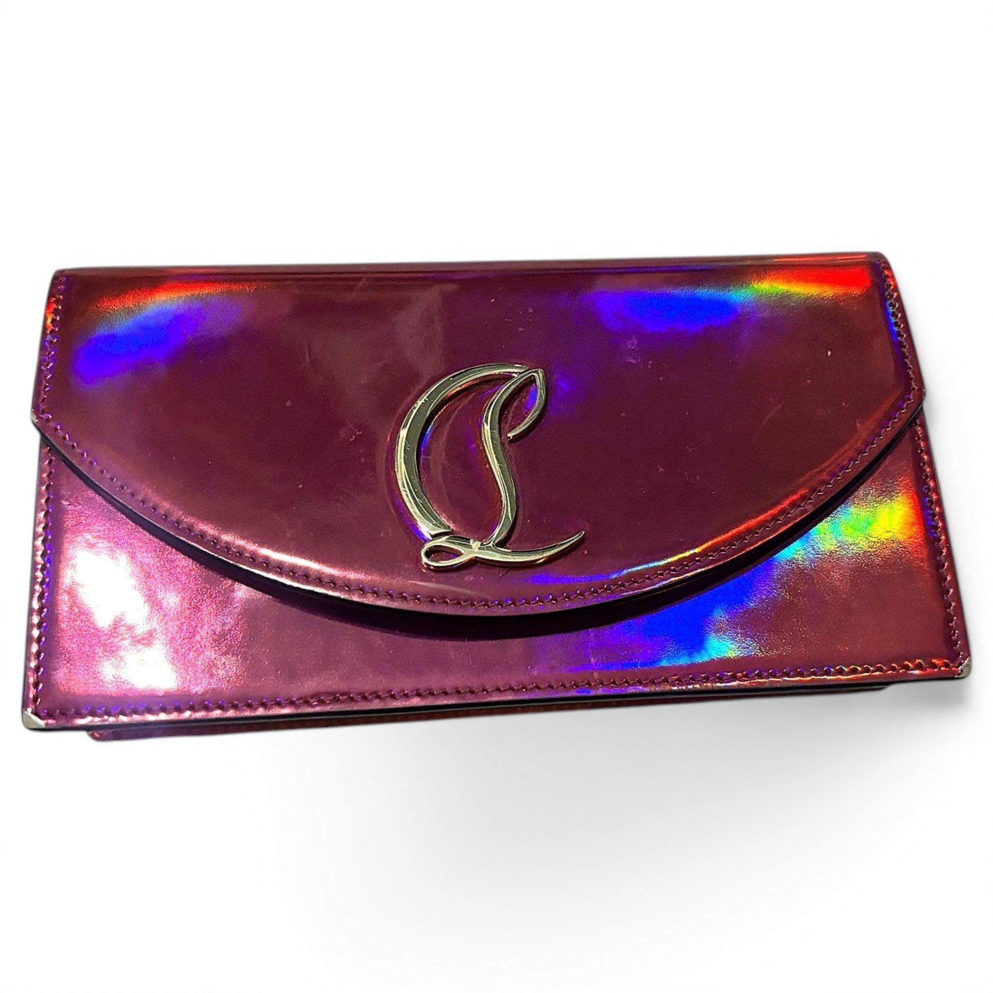 Patent leather clutch bag