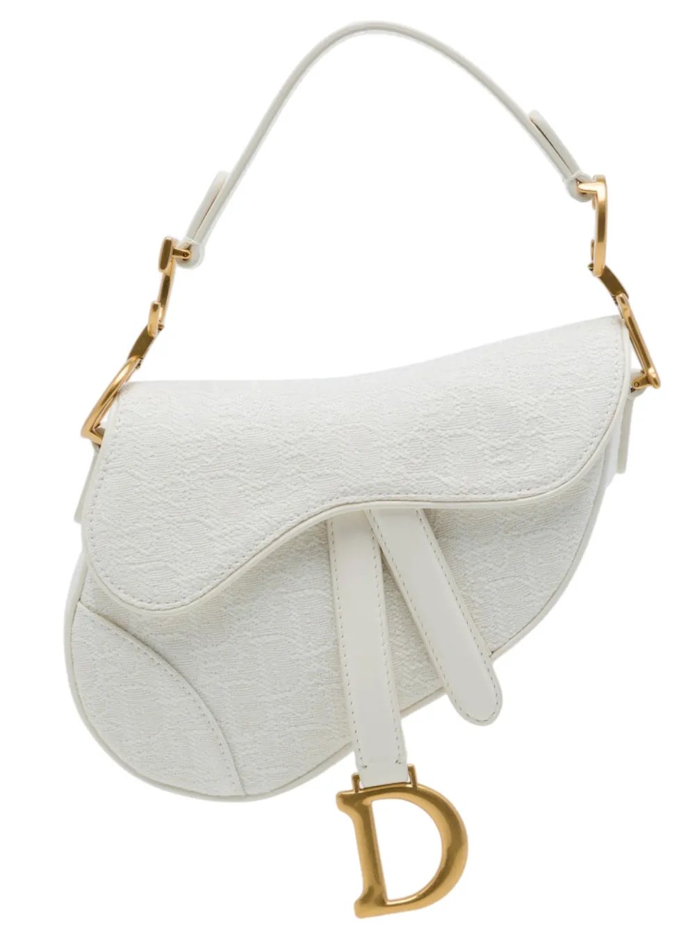 2020 Mini Oblique Embroidered Canvas Saddle Bag satchel