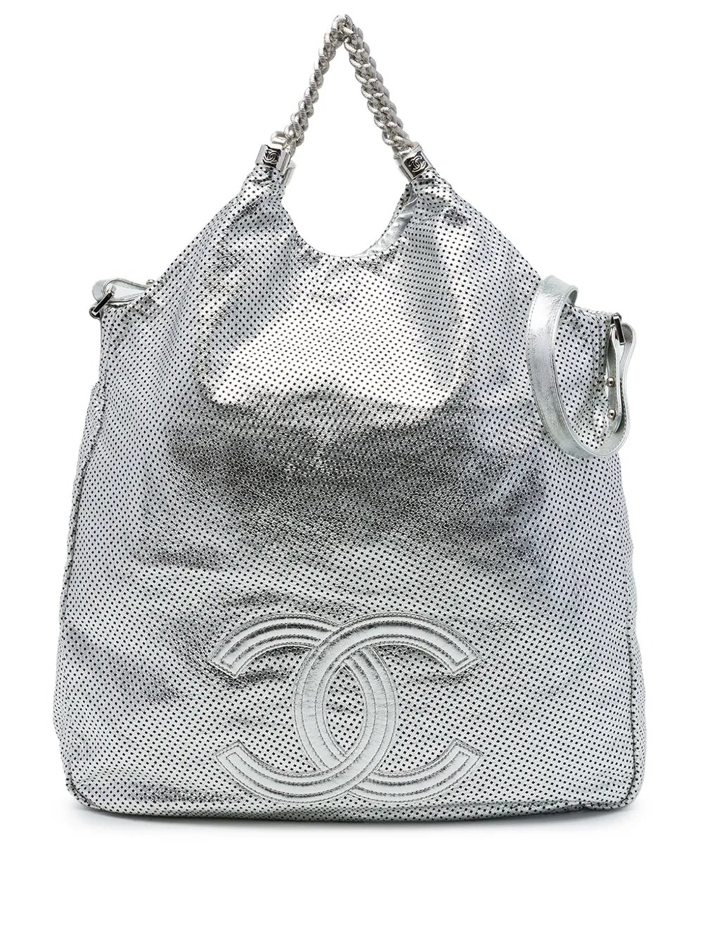 2008-2009 Large Metallic Glazed Calfskin Perforated Rodeo Drive satchel