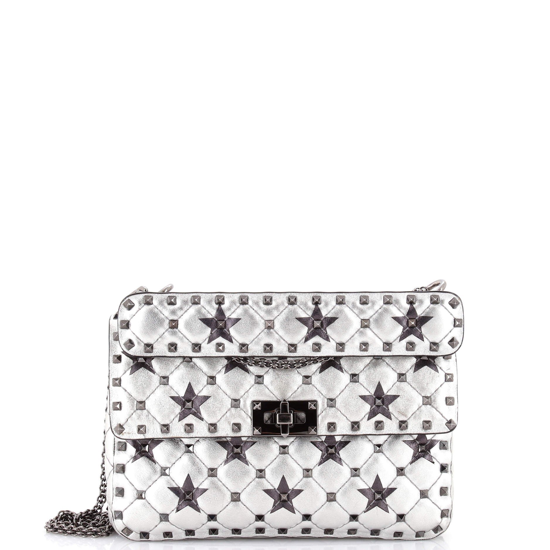 Valentino Garavani Rockstud Spike Flap Bag Quilted Leather Medium