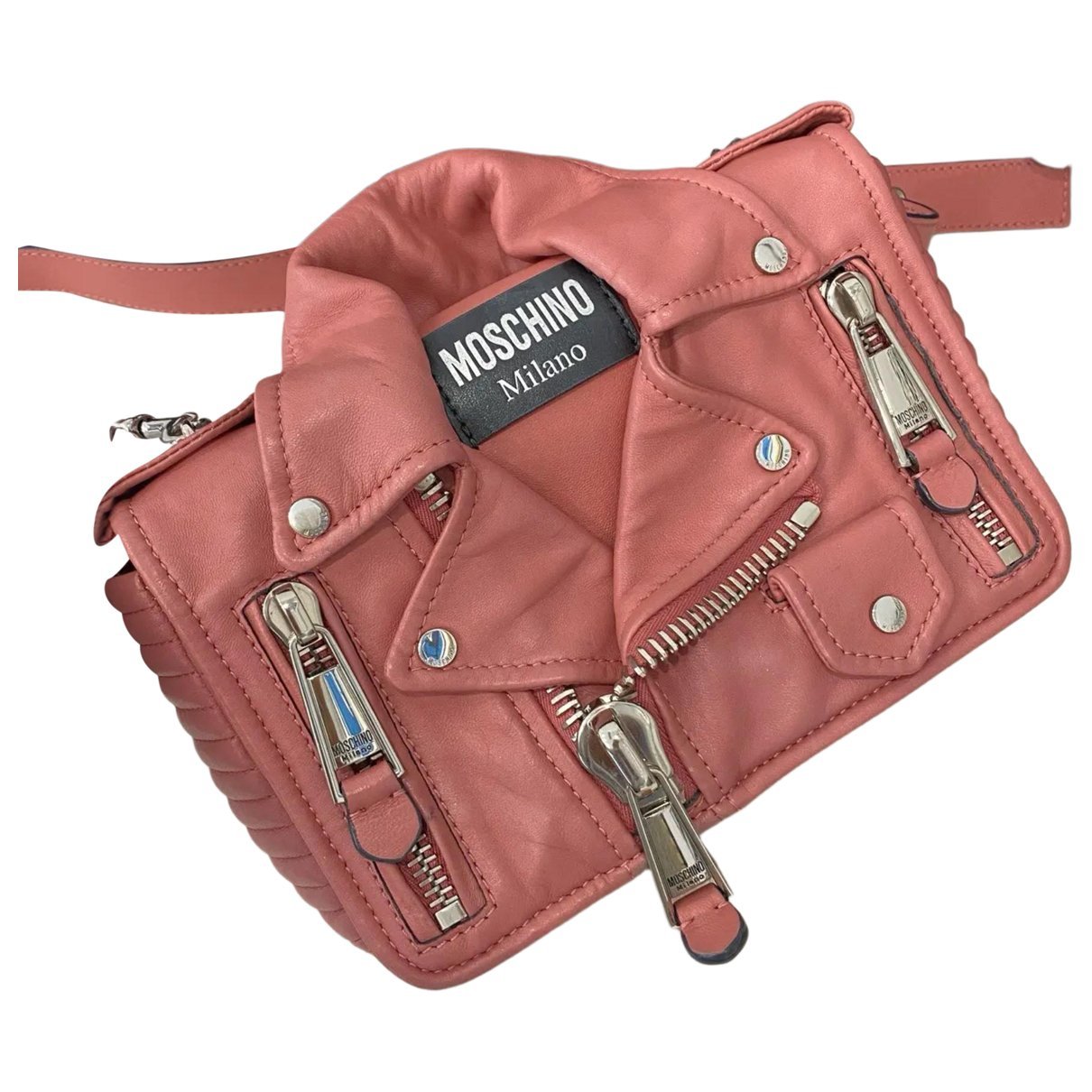 Biker leather crossbody bag