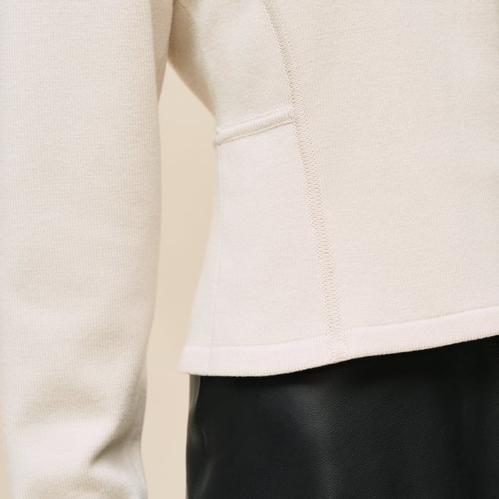 Beige Sable Buttoned Sweater With "Ferronnerie" Details