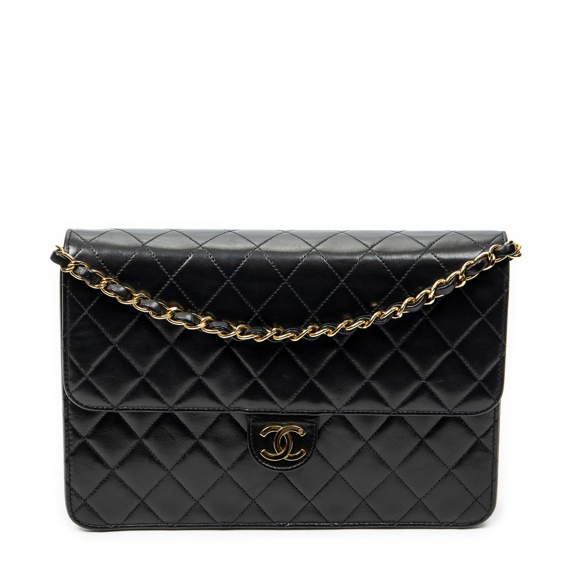 Wallet On Chain Boy Half Flap leather handbag