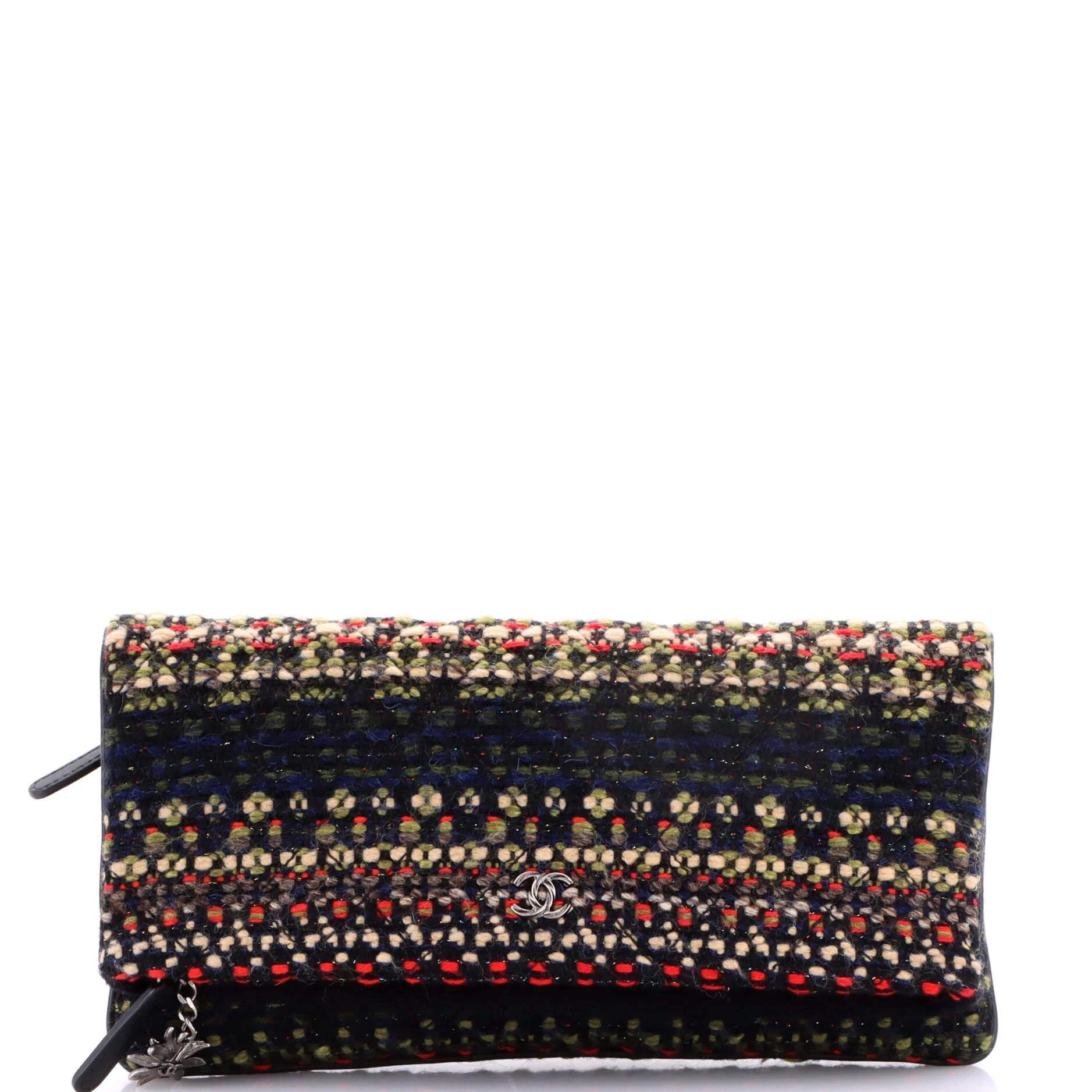 Tweed clutch bag