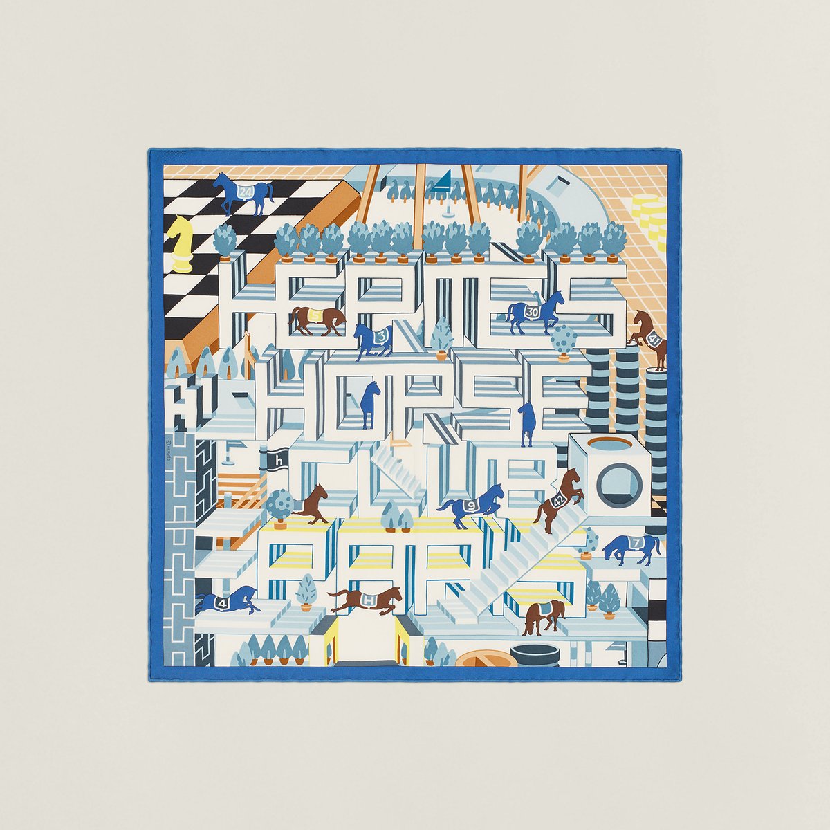 Hermès Horse Club Detail scarf 45