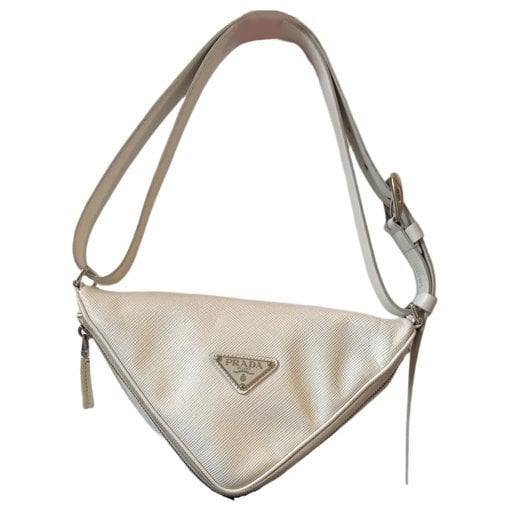 Triangle leather crossbody bag