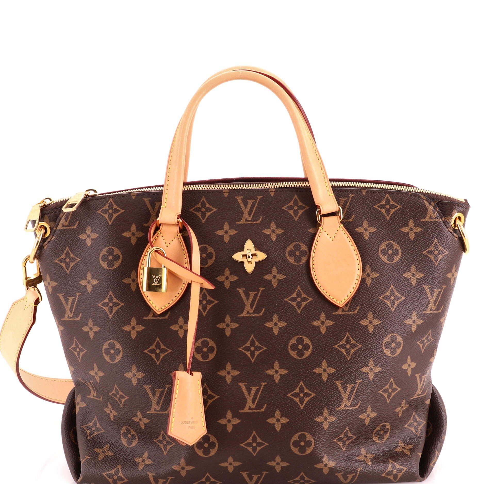 Flower Zipped Tote Monogram Canvas MM